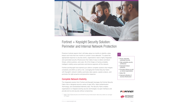 Fortinet + Keysight Security Solution: Perimeter and Internal Network Protection